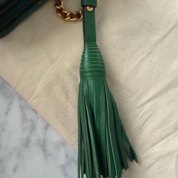 Tory Burch raffia and green leather Crossbody Bag - Picture 5 of 11